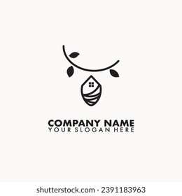 Plantilla de vector de logotipo de Cocoon home