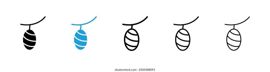 Cocoon icon in black and blue colors