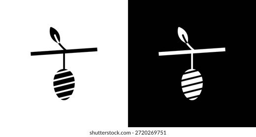 Cocoon icon. Black and white simple flat design icon