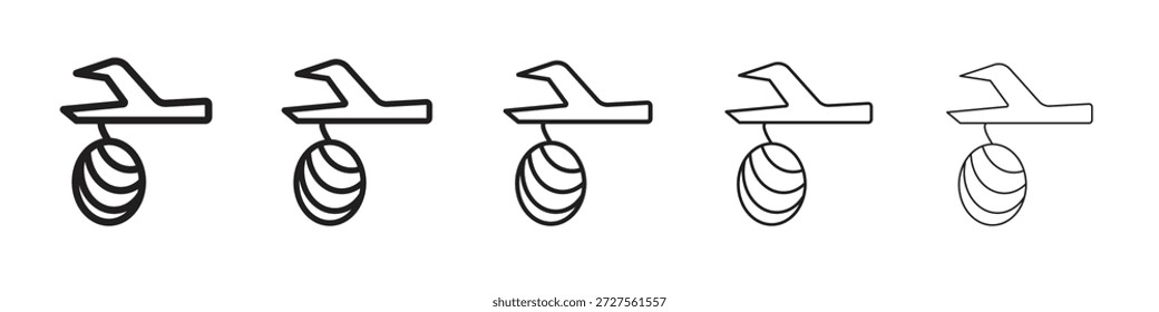 Cocoon icon design in thin editable stroke style for graphic work
