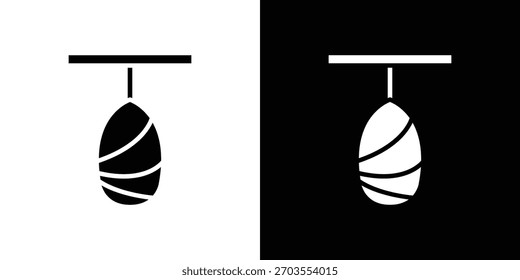 Cocoon icono ilustración doodle. Conjunto de Vector de ilustración plana
