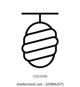 cocoon icon. Line Art Style Design Isolated On White Background