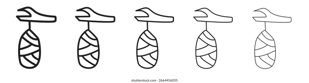 Cocoon icon line art vector collection on white background
