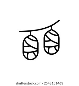 Cocoon icon set. outlined and solid filled versions.