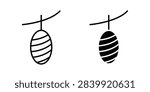 Cocoon icon simple clipart set