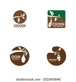 Cocoon icon and symbol vector template illustration