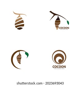 Cocoon icon and symbol vector template illustration