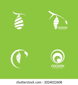 Cocoon icon and symbol vector template illustration