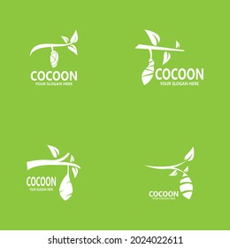 Cocoon icon and symbol vector template illustration