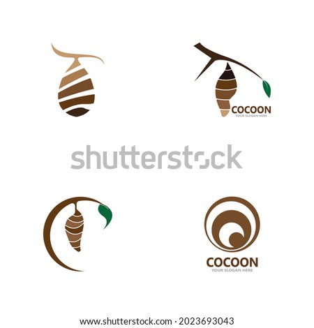 Cocoon icon and symbol vector template illustration