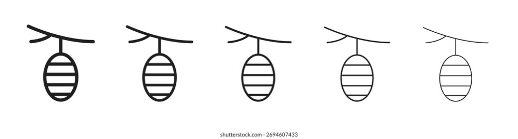 Cocoon icon symbols set. Editable stroke collection.