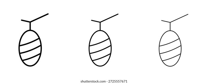 Ícone de casulo símbolo de linha fina em fundo branco, ilustração vetorial de traçado editável