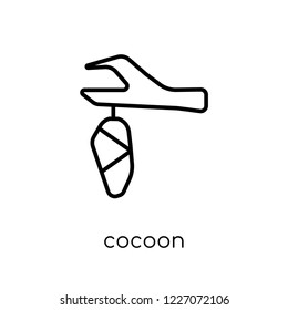 Cocoon icon. Trendy modern flat linear vector Cocoon icon on white background from thin line animals collection, editable outline stroke vector illustration