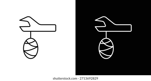 Esquema del logotipo del icono de Cocoon. Vectores de línea delgada