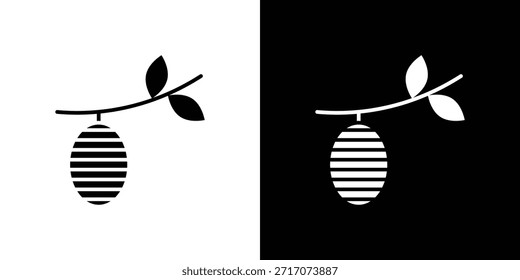 Diseño de silueta de Vector de iconos de capullo. Ilustración de Diseño gráfico plano de Vector.