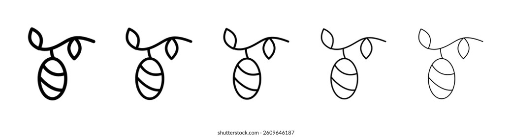 Cocoon icons vectors set in different stroke lines