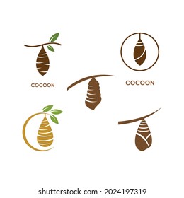 Cocoon illustration logo vector design