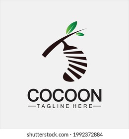 Cocoon logo vector illustration design template
