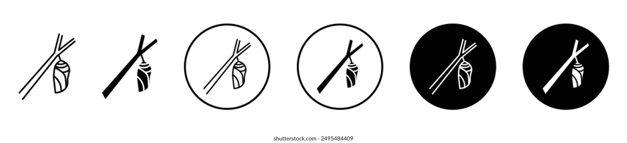 Cocoon thin line vector icon set.