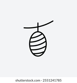 Icono de revestimiento delgado de Cocoon aislado.
