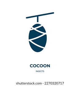 cocoon vector icon. cocoon, natural, nature filled icons from flat insects concept. Isolated black glyph icon, vector illustration symbol element for web design and mobile apps