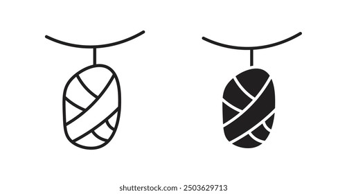Cocoon vector icon in solid and outline style