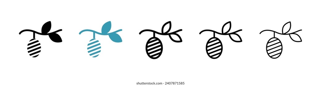 Cocoon vector illustration set. Butterfly silkworm icon. Caterpillar metamorphosis for UI designs.