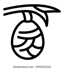 Cocooning eggs icon outline vector. Insect protective cover. Larva growth process