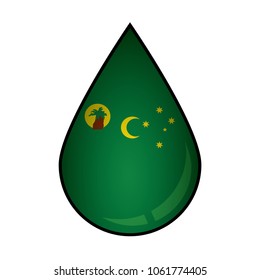The Cocos flag painted on 3D water drop