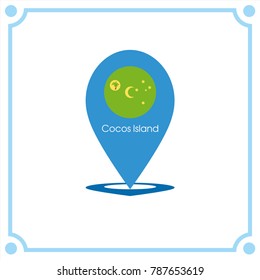 cocos island flag icon vector
