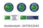 Cocos Island flag, Made in Cocos Island. Tag, Seal, Stamp, Flag, Icon vector