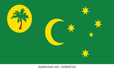 Cocos Island National Flag. Cocos Island flag with vector ilustration. HD quality or high quality flag for your icon, background, and wallpaper