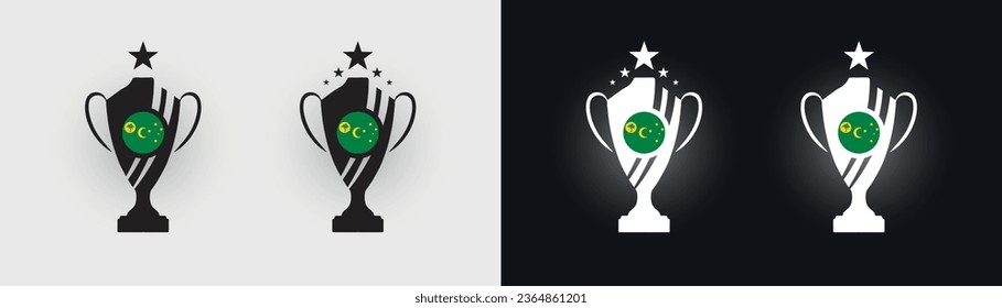 Cocos Island trophy pokal cup football champion vector illustration