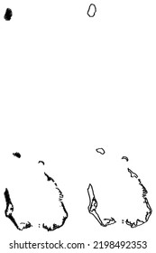 Cocos islands (Commonwealth of Australia, Indian Ocean) map vector illustration, scribble sketch Keeling map