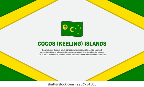 Cocos Islands Flag Abstract Background Design Template. Cocos Islands Independence Day Banner Cartoon Vector Illustration. Cocos Islands Template