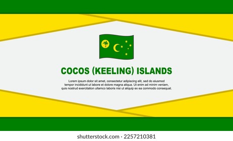 Cocos Islands Flag Abstract Background Design Template. Cocos Islands Independence Day Banner Cartoon Vector Illustration. Cocos Islands Vector