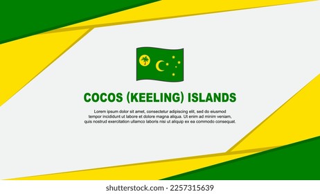 Cocos Islands Flag Abstract Background Design Template. Cocos Islands Independence Day Banner Cartoon Vector Illustration. Cocos Islands