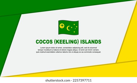Cocos Islands Flag Abstract Background Design Template. Cocos Islands Independence Day Banner Cartoon Vector Illustration. Cocos Islands Banner