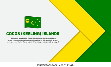 Cocos Islands Flag Abstract Background Design Template. Cocos Islands Independence Day Banner Cartoon Vector Illustration. Cocos Islands Cartoon