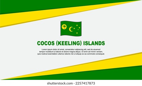 Cocos Islands Flag Abstract Background Design Template. Cocos Islands Independence Day Banner Cartoon Vector Illustration. Cocos Islands Design