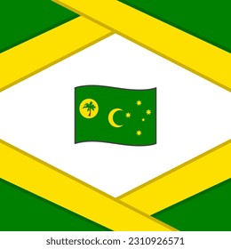 Cocos Islands Flag Abstract Background Design Template. Cocos Islands Independence Day Banner Social Media Post. Cocos Islands Template