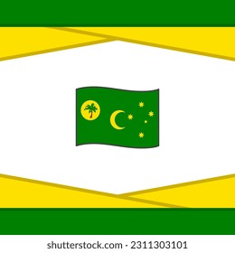 Cocos Islands Flag Abstract Background Design Template. Cocos Islands Independence Day Banner Social Media Post. Cocos Islands Vector