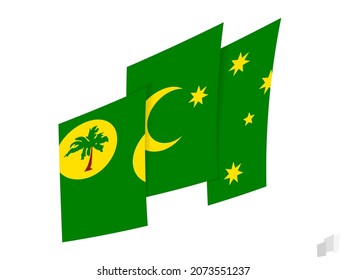 Cocos Islands Flagge in einem abstrakten riss Design. Modernes Design der Cocos Islands Flagge. Vektorsymbol.
