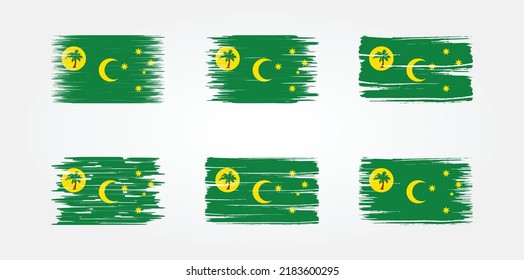 Cocos Islands Flag Brush Collection. National Flag