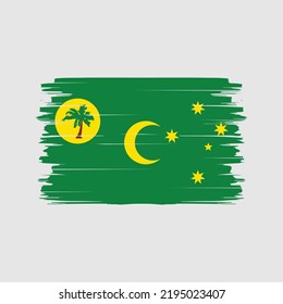 Cocos Islands Flag Brush. National Flag