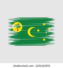 Cocos Islands Flag Brush Vector Illustration