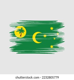 Cocos Islands Flag Brush Vector Illustration