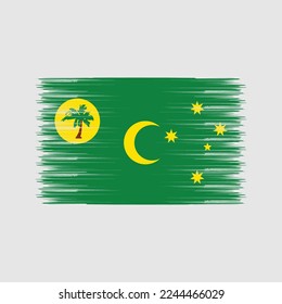 Cocos Islands Flag Brush Vector Illustration