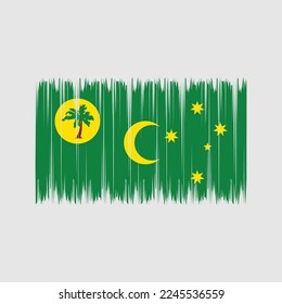 Ilustración del vector de pincel de bandera de las islas Cocos