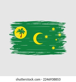 Cocos Islands Flag Brush Vector Illustration